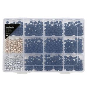 900 Piece Set Lava Black,Silver & Gold Beads 6mm